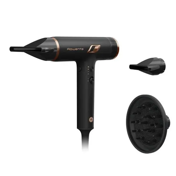 Сешоар Rowenta Nano HY8310F0, 1700W, 3 степени на скорост, 3 настройки на температурата, студена струя, йонна технология, черен