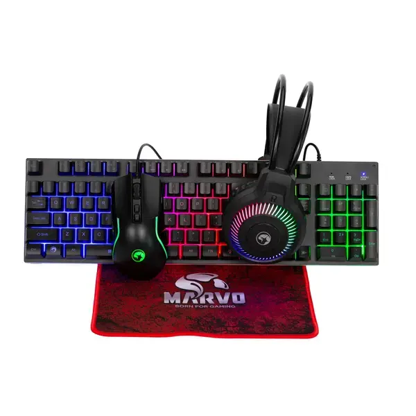 ## Marvo Геймърски Комплект COMBO Loot 40 CM416 4-в-1 - Клавиатура, Слушалки, Мишка, Подложка за мишка