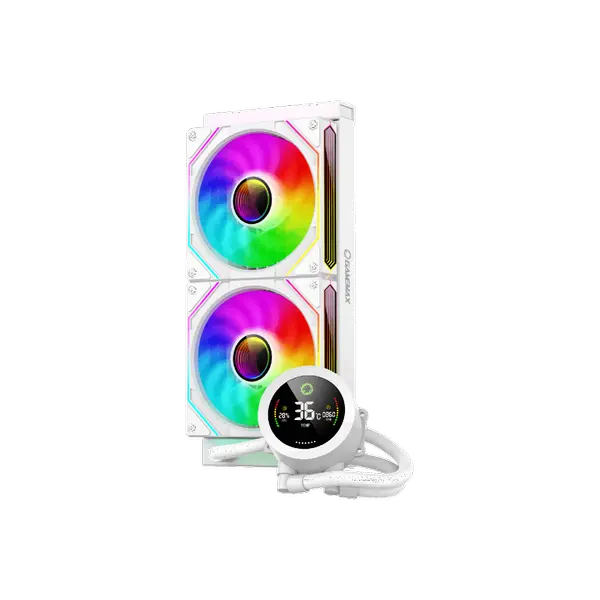 GameMax IceBurg 240 Digital White, Water Cooling 240 system, Full Copper block base, supports Intel LGA1851/1700/1366/1200/115X, AMD AM5/AM4