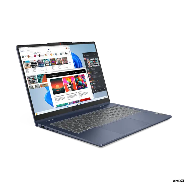 Лаптоп LENOVO IP5 2IN1 14/83DR0018BM,  14",  AMD Ryzen™ 5 8645HS (6C / 12T, 4.3 / 5.0GHz, 6MB L2 / 16MB L3);NPU Integrated AMD Ryzen™ AI, up to 16 TOPS, RAM 16GB, SSD 512GB