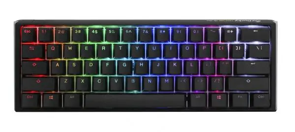 Геймърска механична клавиатура Ducky One 3 Classic Mini 60% Hotswap Cherry MX Speed Silent Red, RGB, PBT Keycaps - DUCKY-KEY-61-SUSPDCLAWSC1: Нека играта започн...