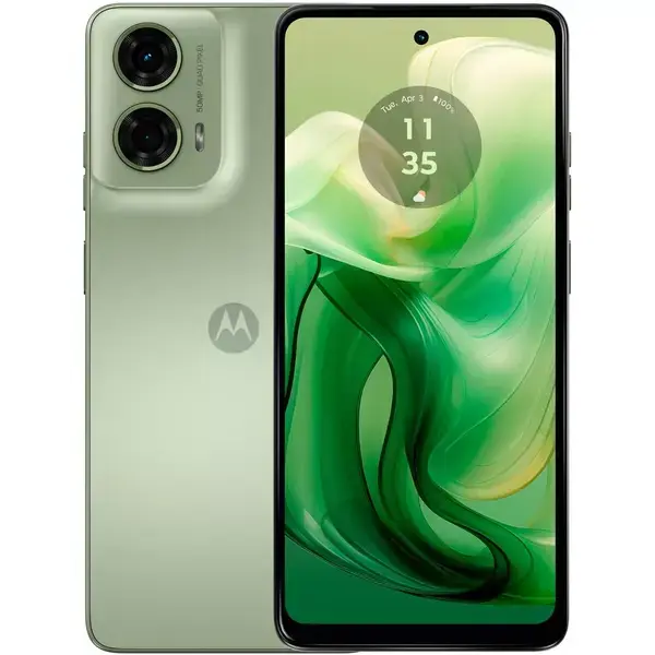 Смартфон Motorola Moto G24 (зелен), поддържа 2 SIM карти, 6.56" (16.66cm) IPS 90Hz дисплей, осемядрен Mediatek Helio G85 2x 2.0GHz & 6x 1.7GHz, 8GB RAM, 128GB Flash памет (+microSD слот), 50 + 2 + 8 Mpix камери, Android, 181g, PB180014PL