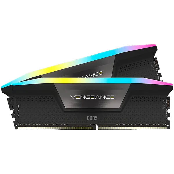 Corsair DDR5, 5200MT/s 32GB 2x16GB DIMM, Unbuffered, 40-40-40-77, XMP 3.0, VENGEANCE RGB DDR5 Black Heatspreader, RGB LED, 1.25V - CMH32GX5M2B5200C40