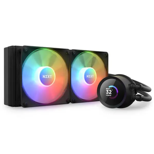 Охладител за процесор NZXT Kraken 240 RGB Black, LCD Display - NZXT-FAN-RL-KR240-B1
