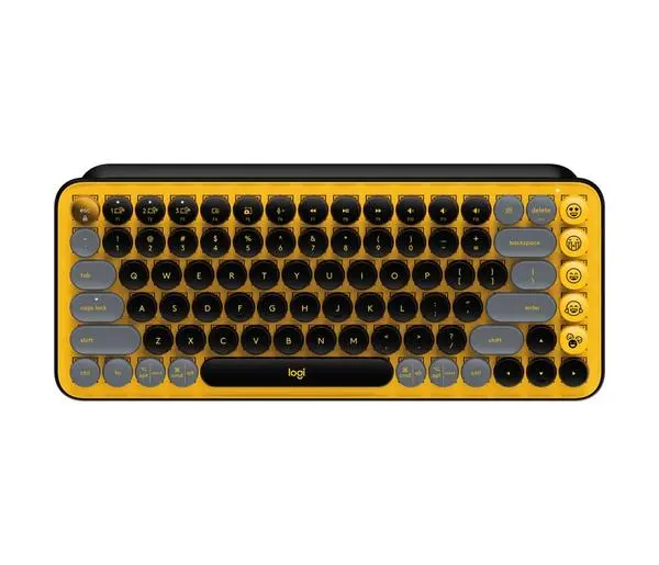 Logitech POP Keys Безжична Механична Клавиатура с Emoji бутони - ЯРКО ЖЪЛТA - US INT’L - INTNL - 920-010735