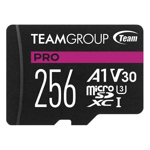 Team Group A1 PRO microSDXC 256GB, UHS-I U3, V30, A1, SD Адаптер, TEAM-SDMICRO-A1P-256GB