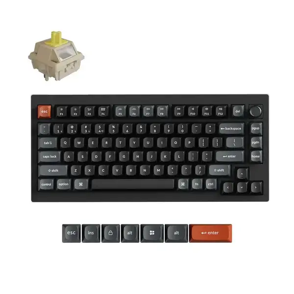 Безжична механичка клавиатура Keychron V1 Ultra 8K - Silk POM Switch Banana - KEYCHRON-KEY-V1U-D4