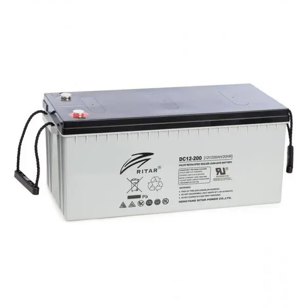Оловна AGM Deep cycle батерия RITAR (DC12-200), 12V, 200Ah, 522 /240/ 219 mm, F10/M8 - RITAR-DC12-200