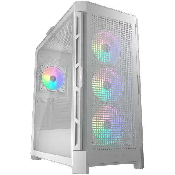 COUGAR DUOFACE PRO RGB PC Case, Mid Tower, White - CGR-DUOFACE PRO RGB W