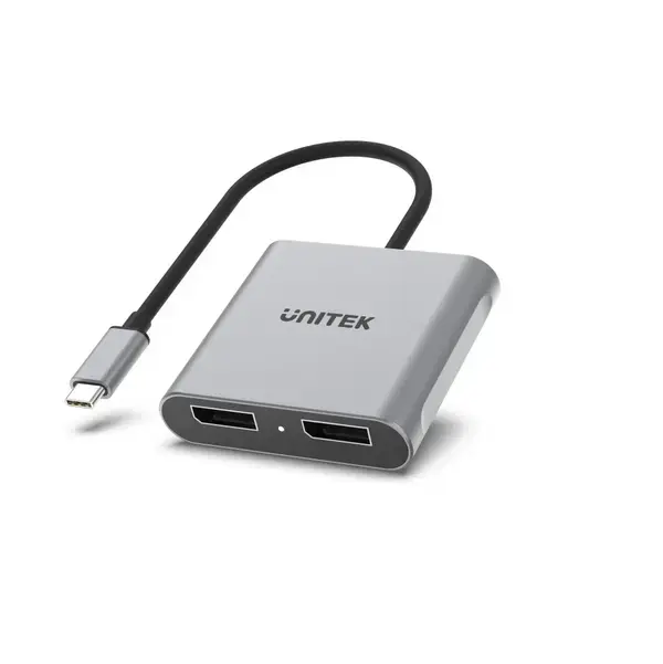 Unitek адаптер USB-C M to Display Port x 2 F 8K@30Hz, MST - V1404A