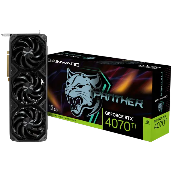 Gainward GeForce RTX 4070Ti Panther 12GB GDDR6X, 192 bit, 1x HDMI 2.1, 3x DP 1.4a, 3 Fan, 1x 16-pin power connector, recommended PSU 750W, NED407T019K9-1043Z - 4710562243802_3Y