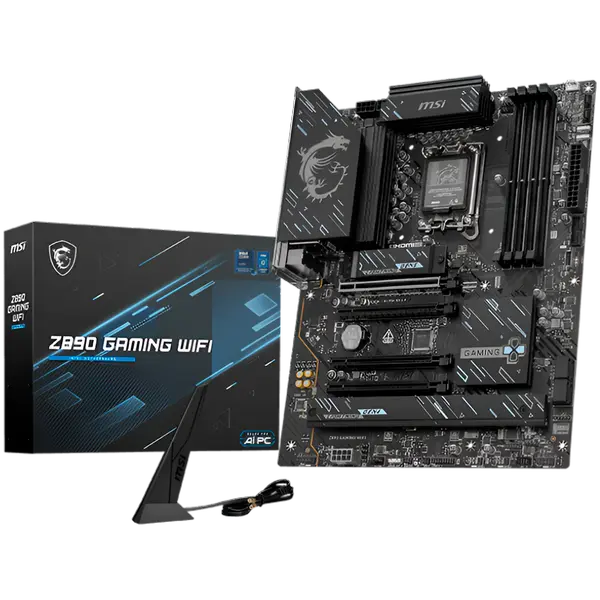 MSI Z890 GAMING WIFI, LGA 1851, Dual Channel DDR5 up to 8800(OC)MHz, 4x PCIe x16 slots - Z890_GAMING_WIFI