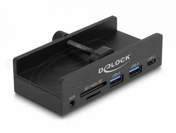 Външен USB Хъб, 3-порта, 5 Gbps, 2 x USB-A, 1 x USB-C, четец на карти с 2 слота - DELOCK-64285