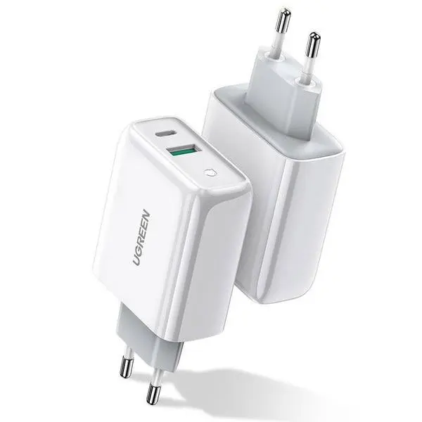 Зарядно устройство Ugreen 60468 Fast USB Type C / USB 36W Quick Charge 3.0 (v)