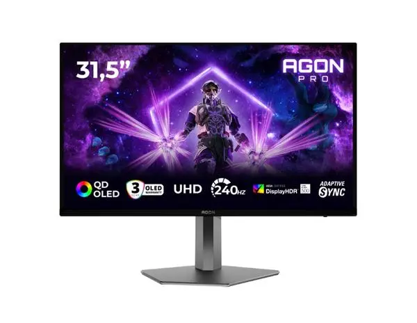 AOC  31.5" QD-OLED, 3840x2160@240Hz, 0.03ms GtG, 250cd m/2 (SDR), 1000cd m/2 (HDR), 1.500.000:1, 80M:1 - AG326UZD2