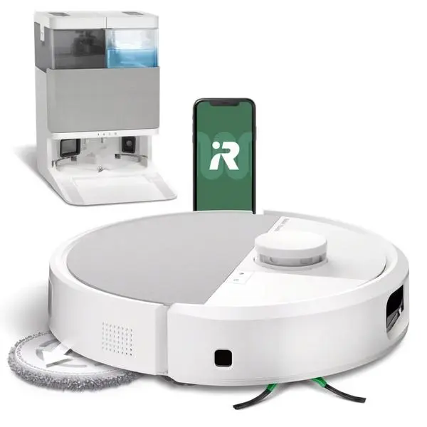 Прахосмукачка iRobot Roomba Plus 505, робот, 4 режима, ClearView Pro LiDAR навигация, самопочистваща се докинг станция, PrecisionVision AI технология, бяла