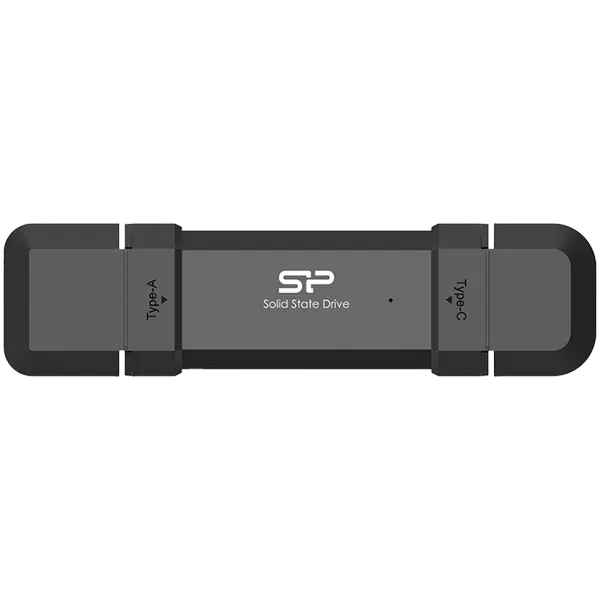 Silicon Power 500GB DS72 Dual USB-C/USB 3.2 Gen 2, Portable External SSD, Steam Deck and iPhone 15 Pro, R/W: up to 1050MB/s; 850MB/s, Black - SP500GBUC3S72VPK