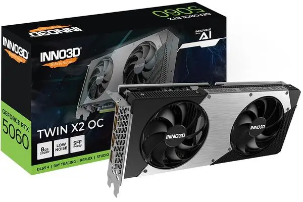 Inno3D GeForce RTX 5060 8GB GDDR7 Twin X2 OC - N50602-08D7X-195070N