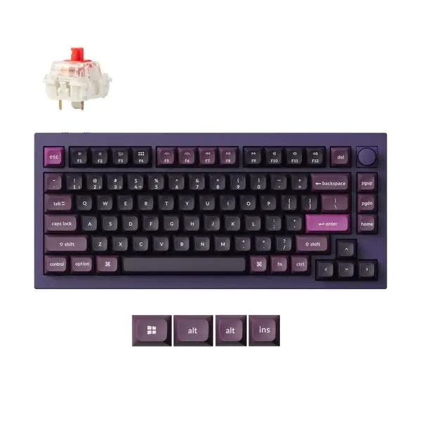 Безжична механичка клавиатура Keychron Q1 MAX Gateron Jupiter Red Switch - Purple - KEYCHRON-KEY-Q1M-V1