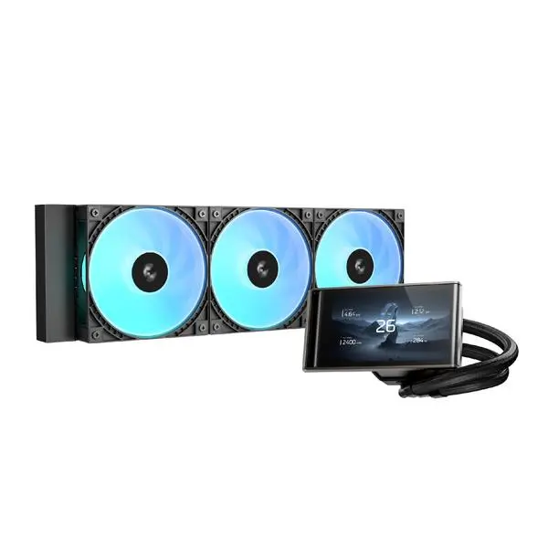 DeepCool водно охлаждане Water Cooling LT360 VISION ARGB - 4.5 inch IPS LCD screen - LGA1851/AM5 (R-LT360VISIONBKAMMC-G-1)