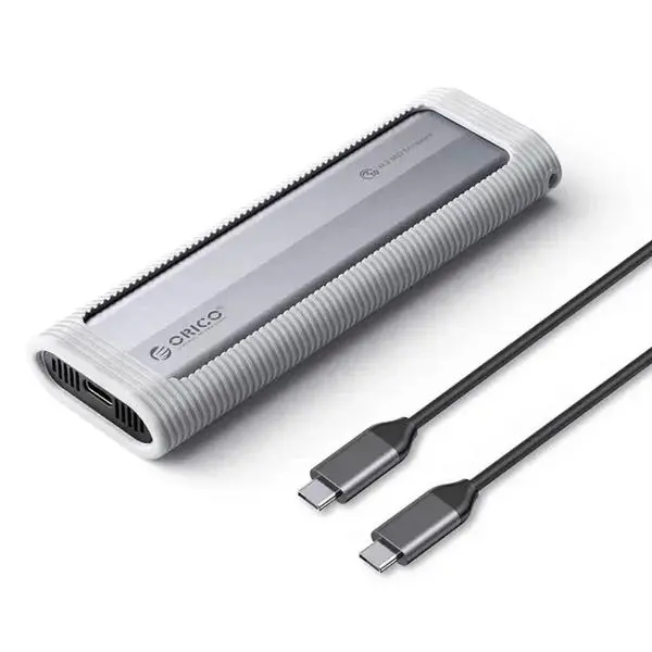 Orico Orico външна кутия за диск Storage Case M.2 NVMe/SATA M/B key USB3.1 Type-C, Silicone Protective Case, 10Gbps - AXM2S-G2-GY-BP