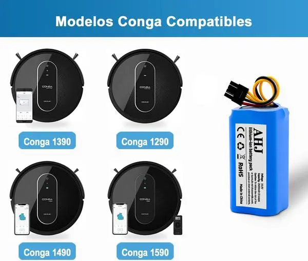 Батерия за прахосмукачка робот Cecotec Conga 1290 / 1390 / 1490 / 1590, 2800 mAh - 107