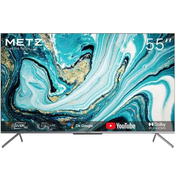 Телевизор METZ 55MUC8500Z, 55"(139 см), UHD,Smart TV, Android 10.0, 4K, Клас G, Черен - METZ-TV-55MUC8500Z