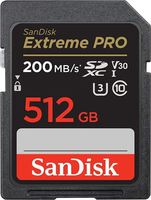 SANDISK Extreme PRO SDHC, 512GB, UHS-1, Class 10, U3, 140 MB/s, SD-SDSDXXD-512G-GN4IN