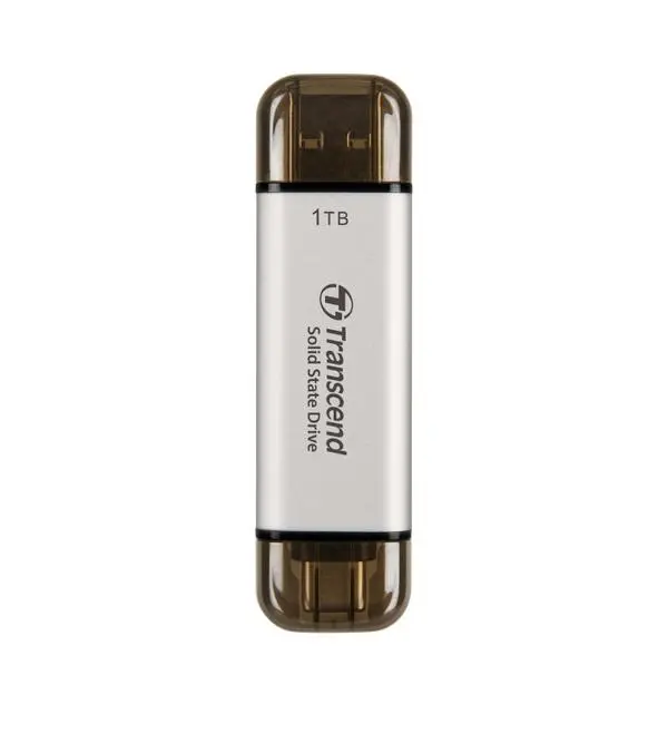 Transcend 1TB, External SSD, ESD310S, USB 10Gbps, Type C/A, Silver - TS1TESD310S - (P)