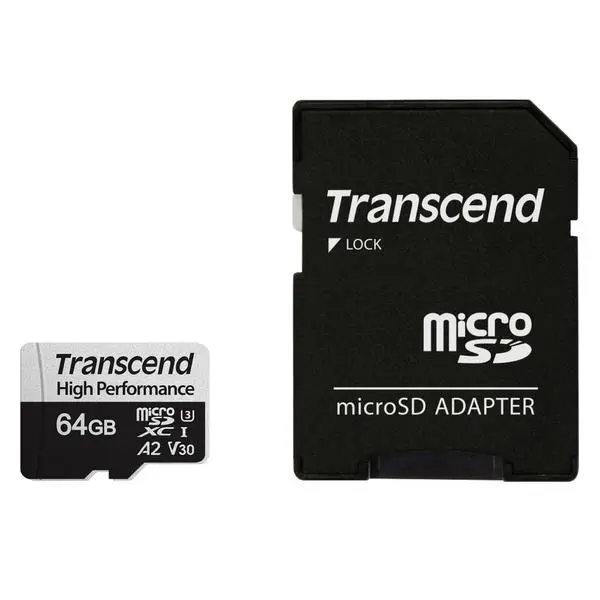 Transcend 64GB microSD with adapter UHS-I U3 A2 - TS64GUSD330S
