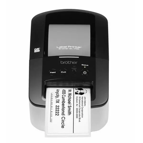 Етикетен принтер Brother QL-700 QL700RF1, 300 x 600 dpi, директен термопечат, 150 mm/секунда скорост на печат, 62 mm максимална ширина на етикета, USB