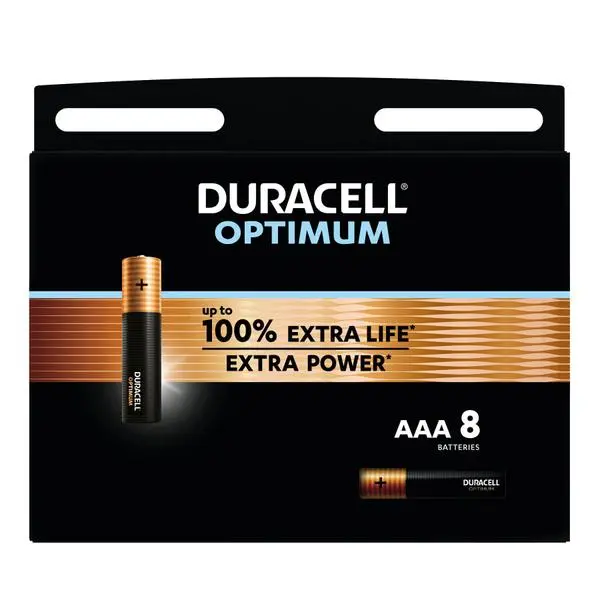 Алкална батерия DURACELL OPTIMUM  MX2400 LR03 AAA /8 бр. в блистер/ 1.5V - DUR-BA-LR03-OPTIMUM-8PK