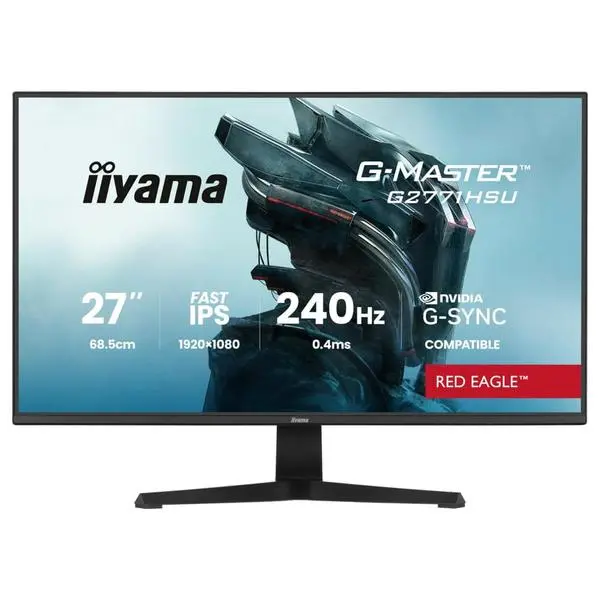 Монитор IIYAMA G2771HSU-B1, 27" (68.58 cm) IPS панел, 240Hz, Full HD, 0.4 ms, 80 000 000:1, 350 cd/m2, DisplayPort, HDMI, USB