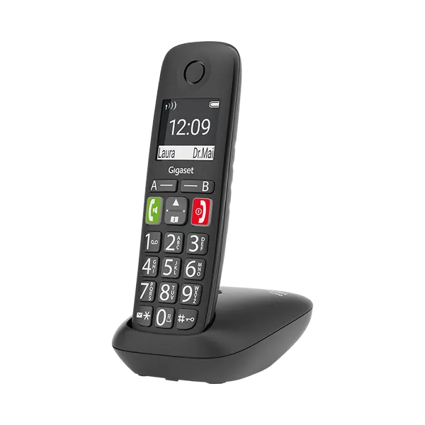 Безжичен DECT телефон Gigaset E290 - черен