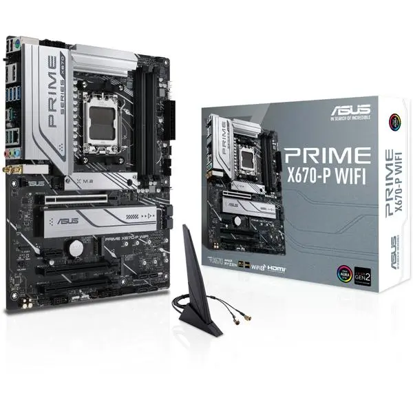 ASUS PRIME X670-P WIFI (AMD,AM5,DDR5,ATX) - Дънна платка за ентусиасти, предлагаща върхова производителност и възможности