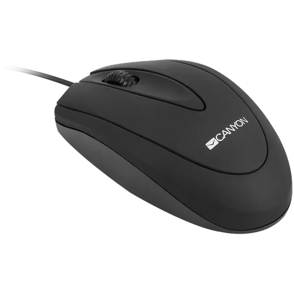 CANYON CM-1, wired optical Mouse with 3 buttons, DPI 1000, Black, cable length 1.8m - CNE-CMS1