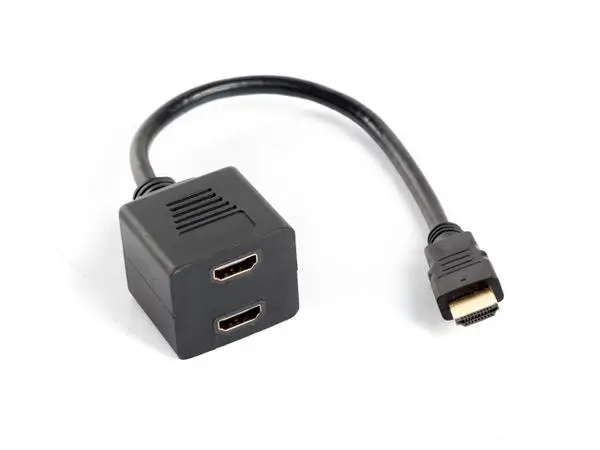 Lanberg adapter HDMI-A (m) -> HDMI-A (f) x2 splitter, 20cm cable AD-0019-BK