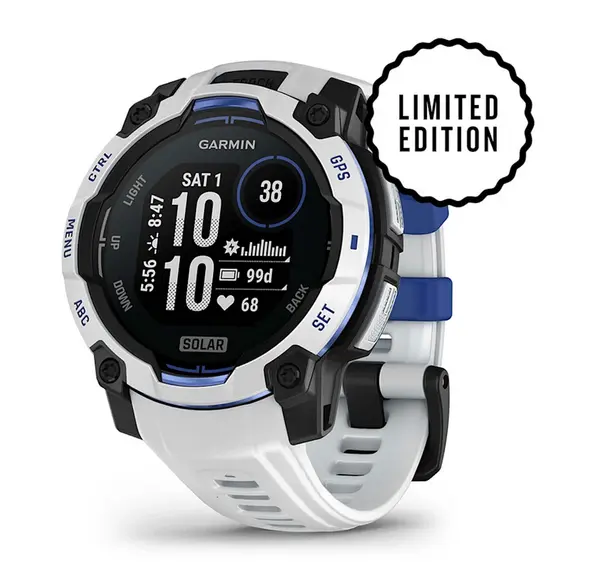 Garmin Instinct 3 - 45 мм, Solar - Instinct 3 - 45 мм, Solar - Whitestone с Whitestone/Bolt Blue каишка - 010-02934-03