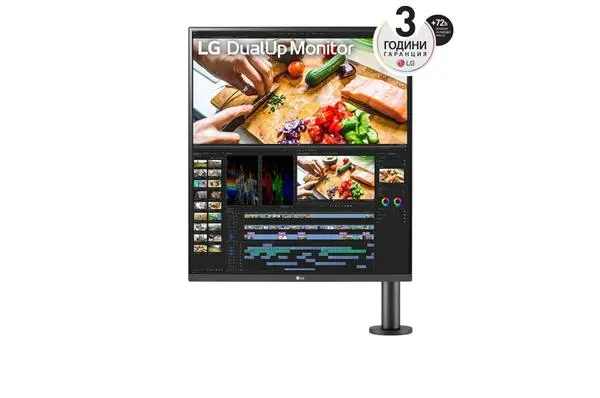 LG  27.6" 16:18 DualUp Monitor, SDQHD Ergo (2560x2880) Nano IPS Display, DCI-P3 98%, 5ms, 1000:1, 300 cd/m2 - 28MQ780-B
