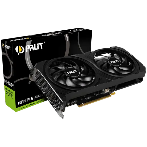 Palit RTX 4060 Infinity 2 8GB GDDR6, 128 bits, 1x HDMI 2.1, 3x DP 1.4a, two fan, 1x 8-pin Power connector, recommended PSU 600W, NE64060019P1-1070L - 4710562244472_3Y