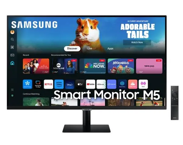 Samsung 27DM500 27" VA LED, SMART 1920x1080  2xUSB 2.0, 2xHDMI 1.4, Wi-Fi 5, Bluetooth , Speakers, Black - LS27DM500EUXDU