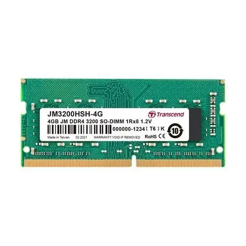 Transcend 4GB JM DDR4 3200 SO-DIMM 1Rx8 512Mx8 CL22 1.2V - JM3200HSH-4G