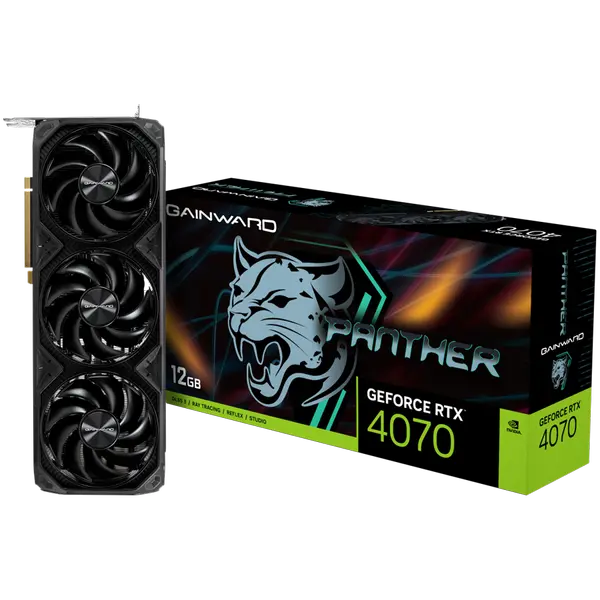 Gainward GeForce RTX 4070 Panther 12GB GDDR6X, 192 bit, 1x HDMI 2.1, 3x DP 1.4a, 3 Fan, 1x 8-pin power connector, recommended PSU 750W, NED4070019K9-1047Z - 4710562243826_3Y