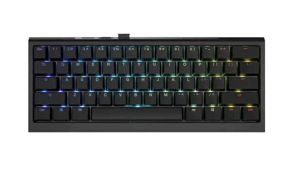 Ducky Професионална геймърска механична клавиатура Professional One X Mini Wireless Black Ducky AI Switches [Linear], Bluetooth - DKON2461AST3-DAUSPDOECL1AS1