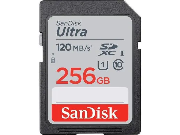 SANDISK Ultra SDXC, 256GB, Class 10, U1, 120 Mb/s, SD-SDUN4-256G-GN6IN