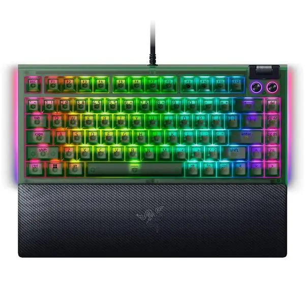 Razer BlackWidow V4 75% Phantom Green Edition, US Layout, Razer Chroma RGB, Hot-swappable Design - RZ03-05003300-R3M1