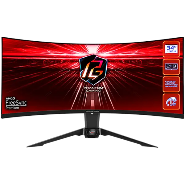 # ASRock PG34WQ15R2B 34” WQHD Curved Gaming Monitor: Овладейте върховото игрово изживяване
