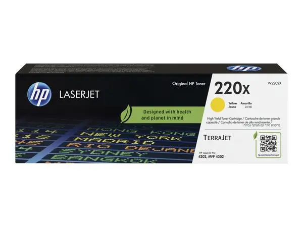 HP 220X Yellow Original LaserJet Toner Cartridge - W2202X