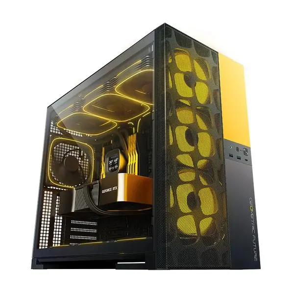 Geometric Future Geometric Future кутия Case EATX Model 5 Vent Black/Yellow 5 x 140 mm aRGB fans included - GEO-M5VF-BY