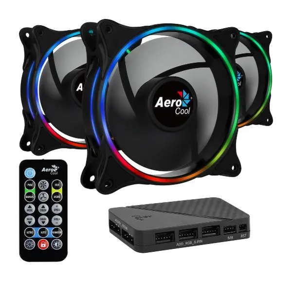 AeroCool Комплект вентилатори Fan Pack 3-in-1 3x120mm ECLIPSE 12 Pro Addressable RGB with Hub, Remote - ACF3-EL10217.12